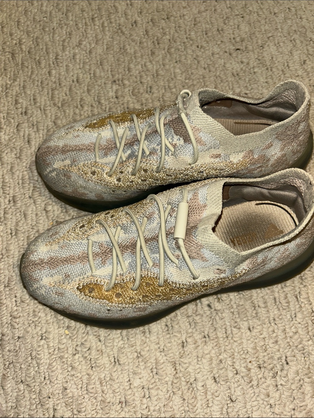 Yeezy kids  Knit Sneakers in Sand, Gold & Cream size 2.5
